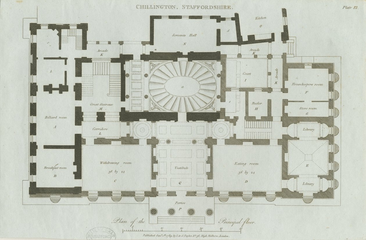 Chillington Hall: gravyr av John Soane