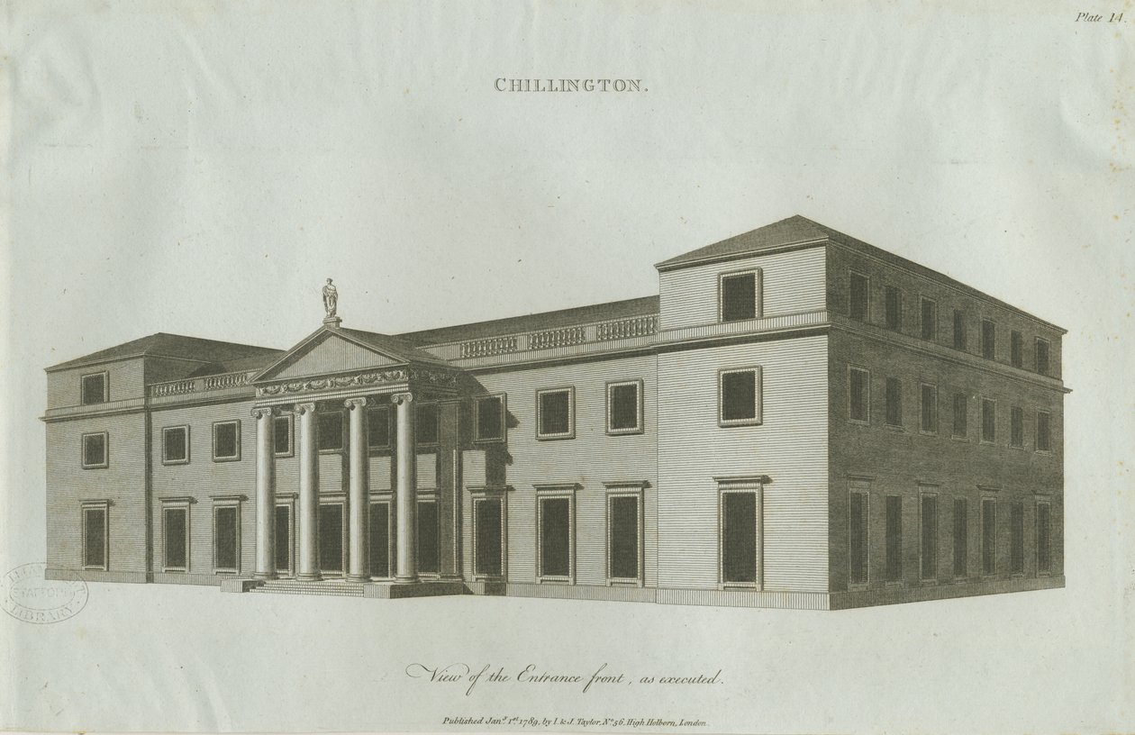 Chillington Hall: gravyr, 1789 av John Soane