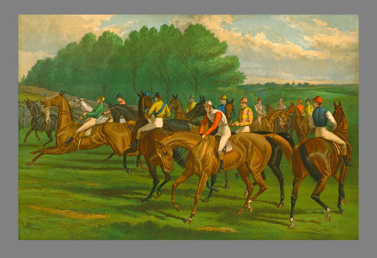 En falsk start - Derby, 1883. av John Sturgess