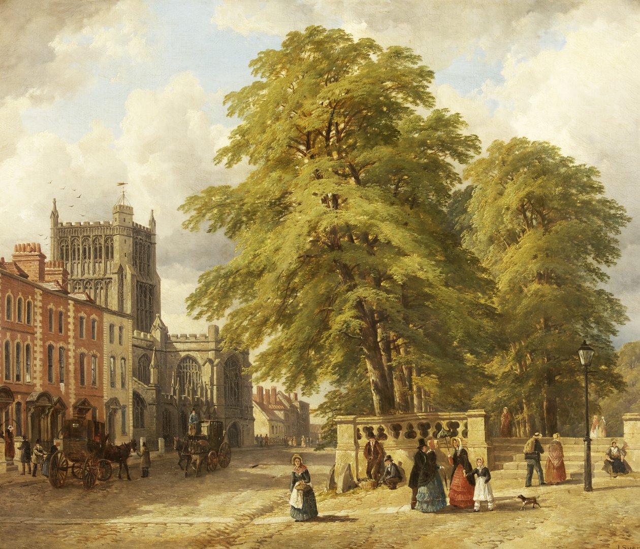 View of College Green (olja på duk) av John Syer