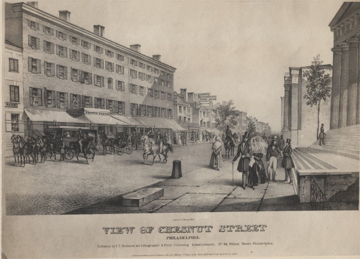 Vy över Chestnut Street, Philadelphia av John T. Bowen