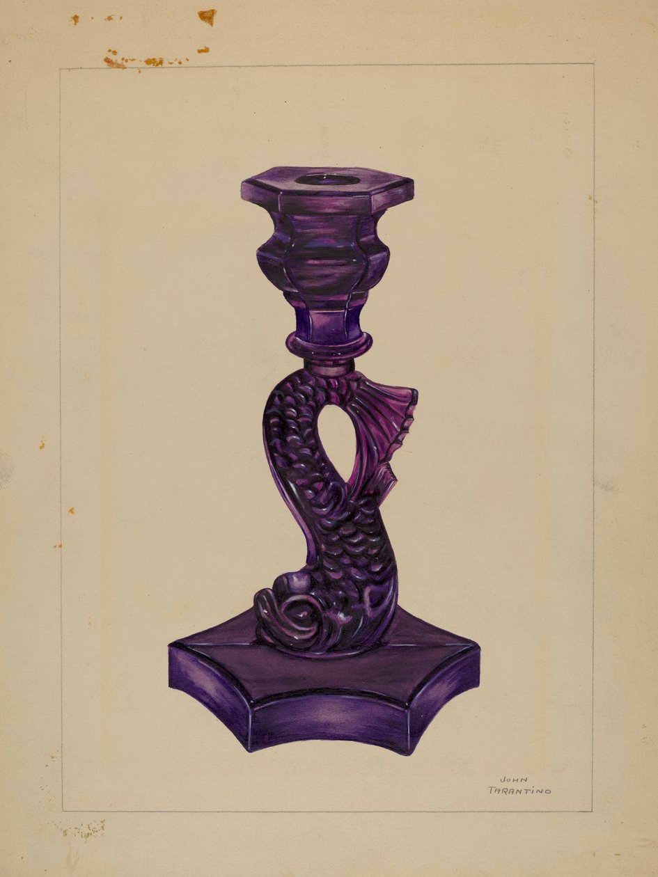 Delfinljusstake, ca. 1936. av John Tarantino