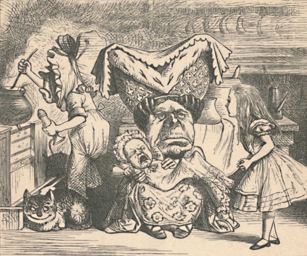 Alice, hertiginnan och barnet, 1889 av John Tenniel