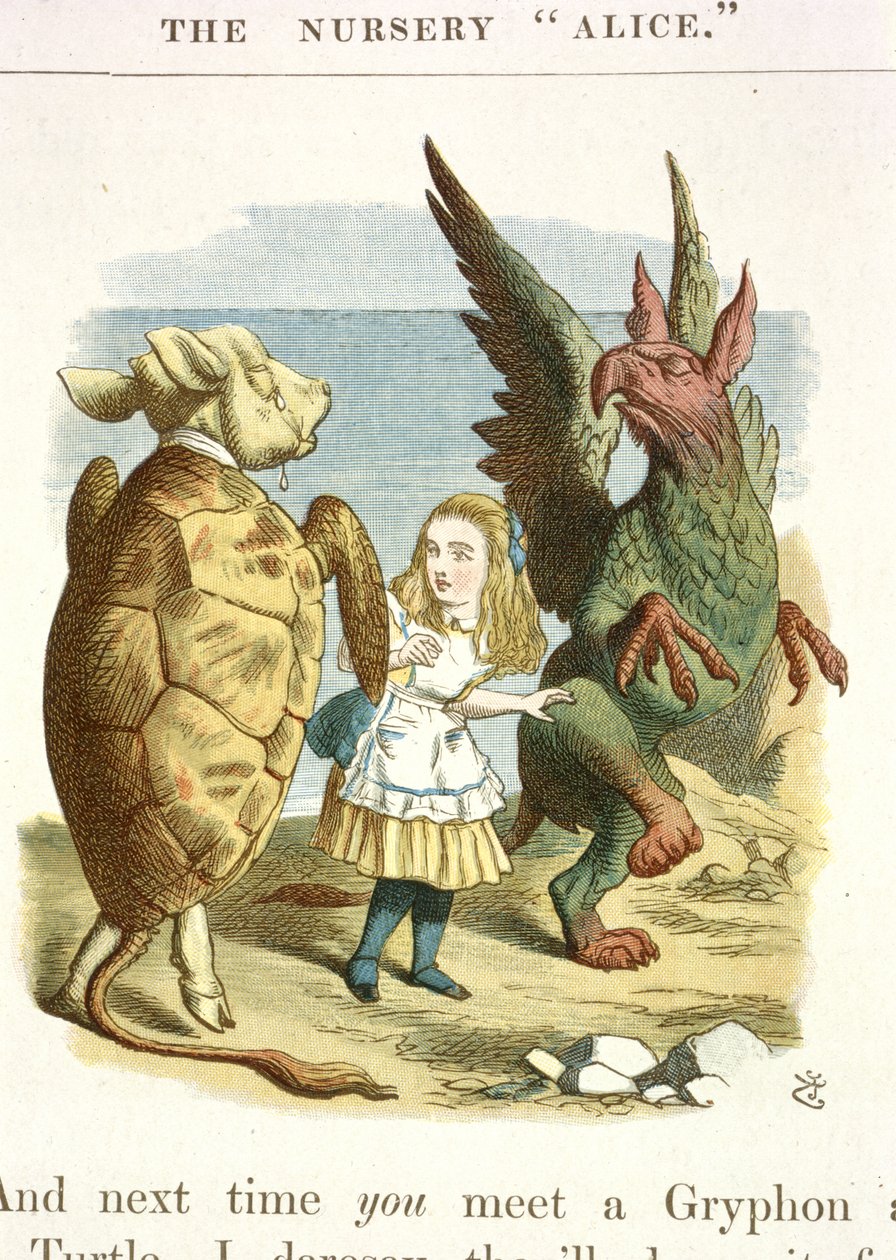 Mock Turtle och Gryphon av John Tenniel