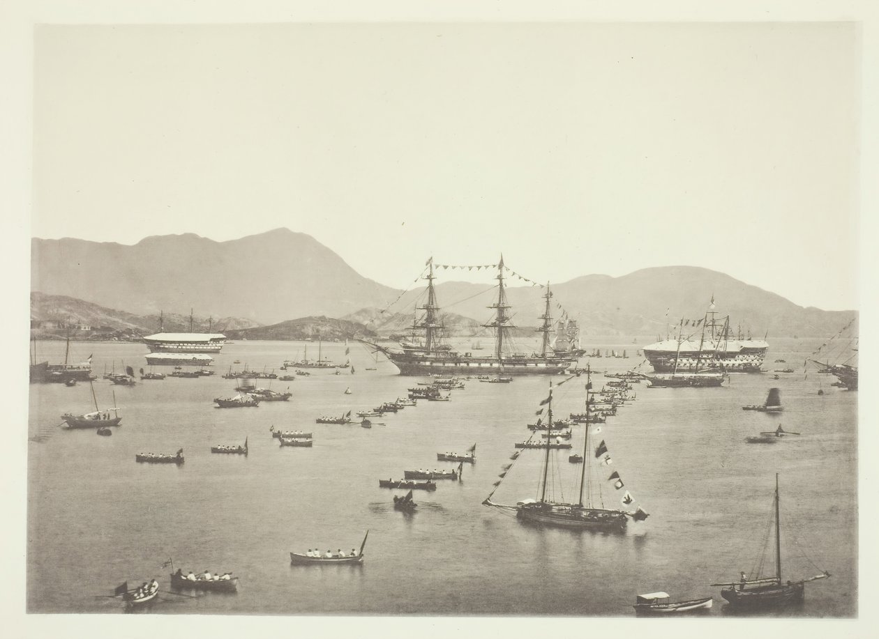 Hamnen, Hong-Kong, ca. 1868. av John Thomson