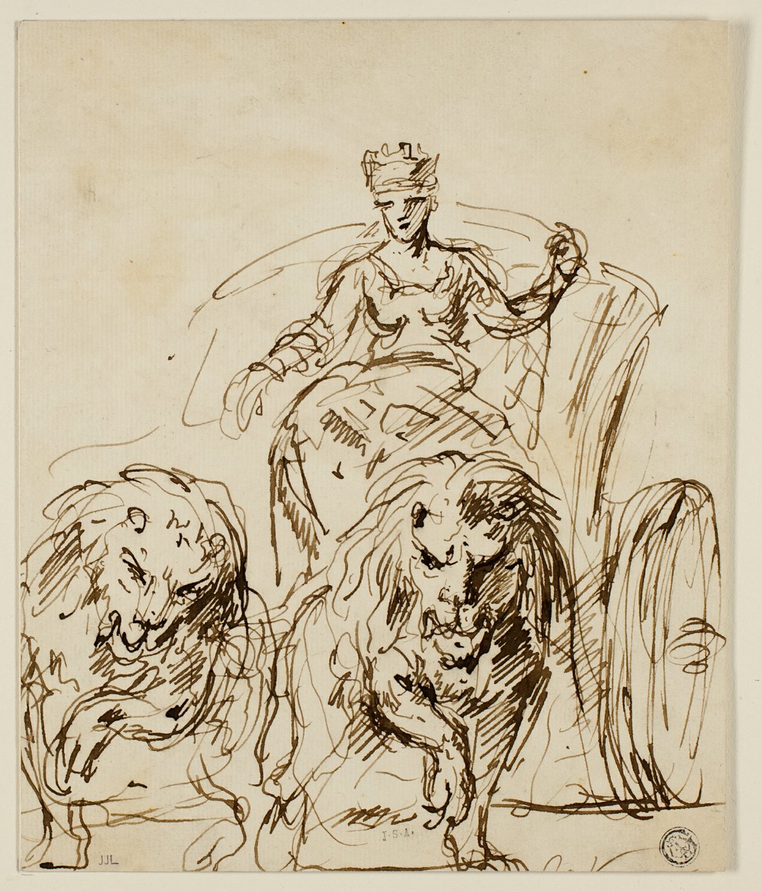 Cybele på vagn tecknad av Lions av John Vanderbank