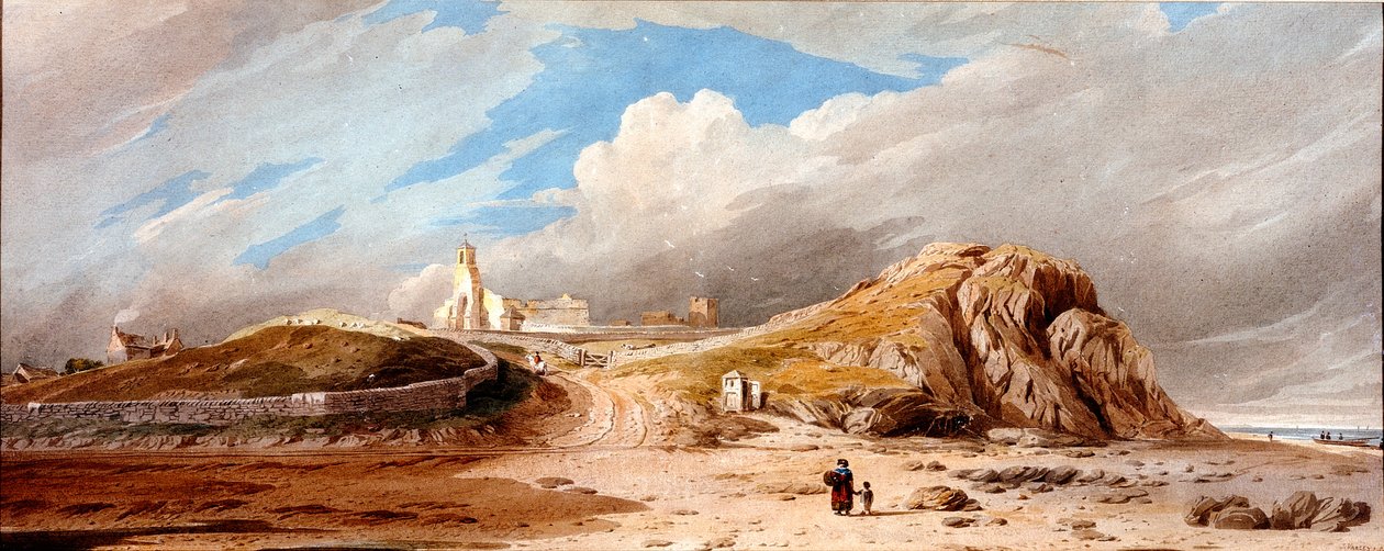 Holy Island (akvarell på papper (upplagd)) av John Varley