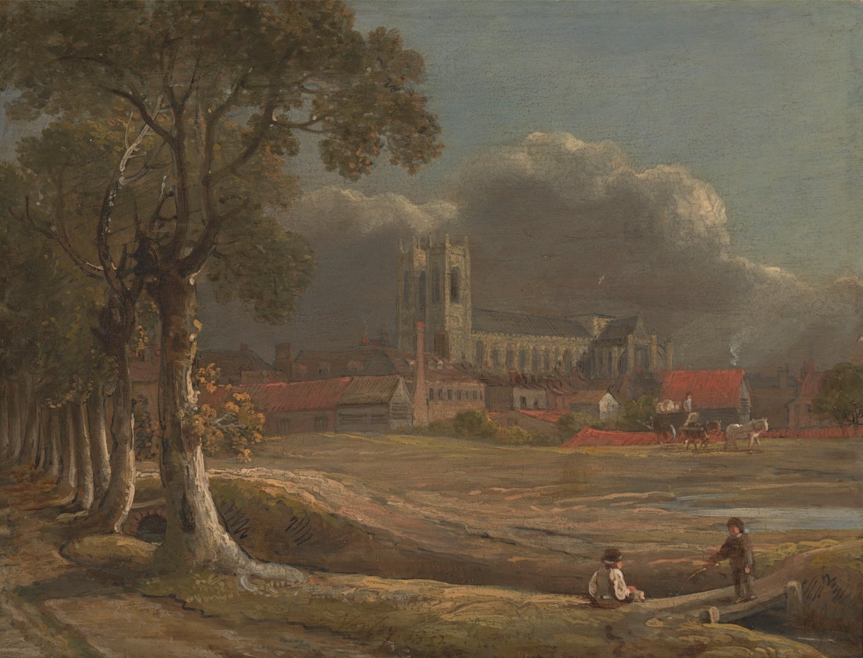 Westminster Abbey från Tothill Fields av John Varley