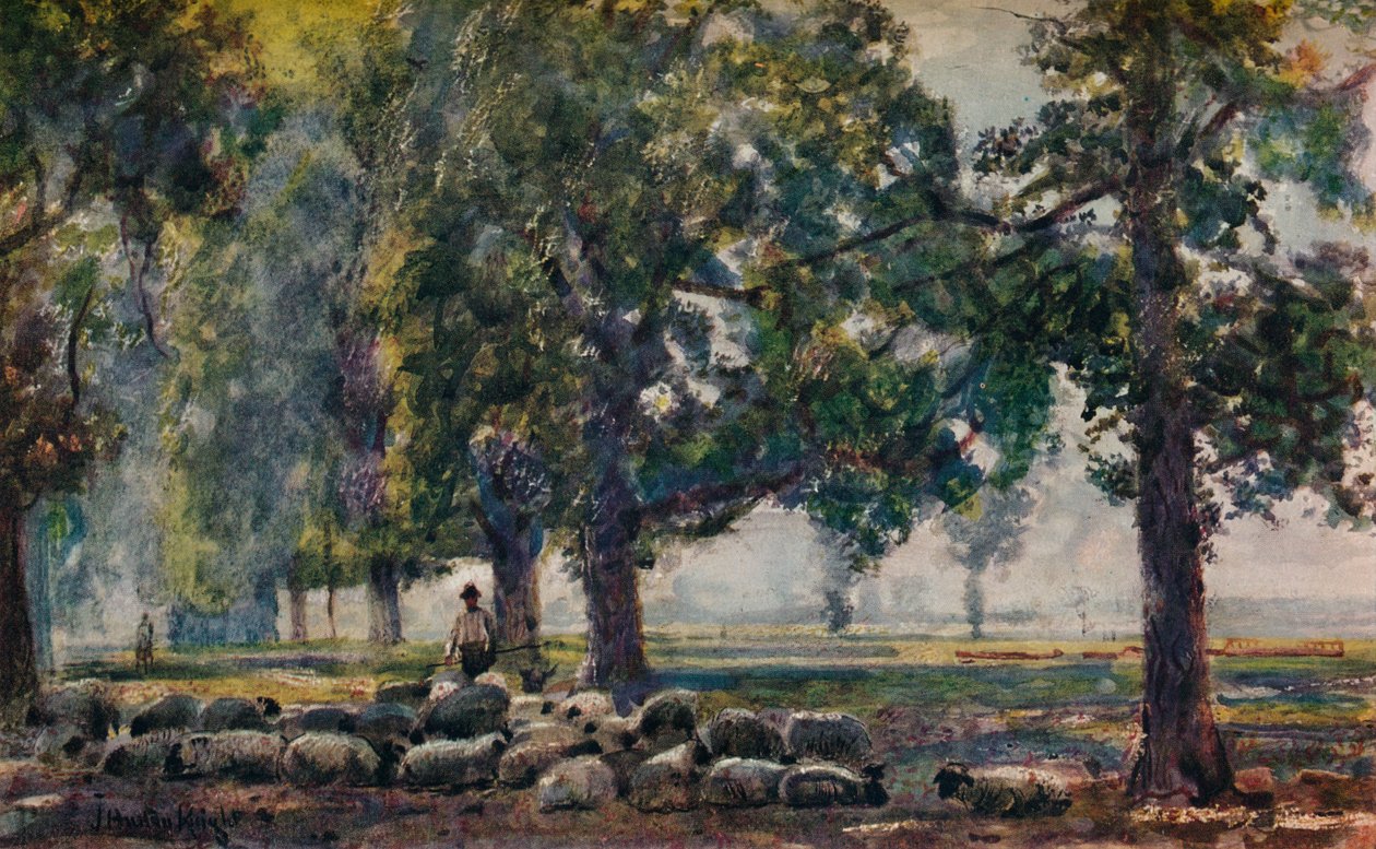 Tending the Flocks, c1895 av John William Buxton Knight