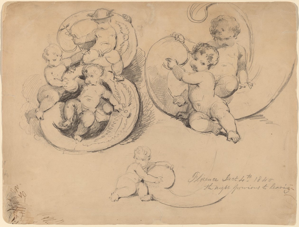 Sedelstudier [recto] av John William Casilear