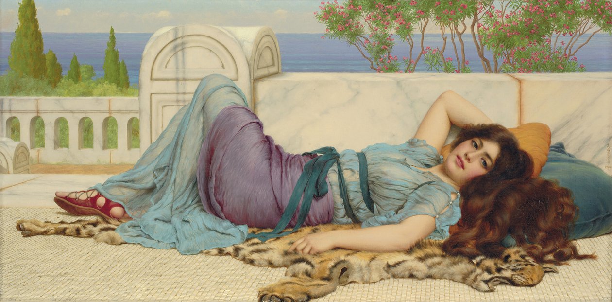 Mischief and Repose, 1909 av John William Godward