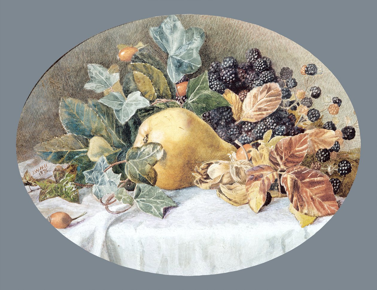 Stilleben med frukt, 1876. av John William Hill
