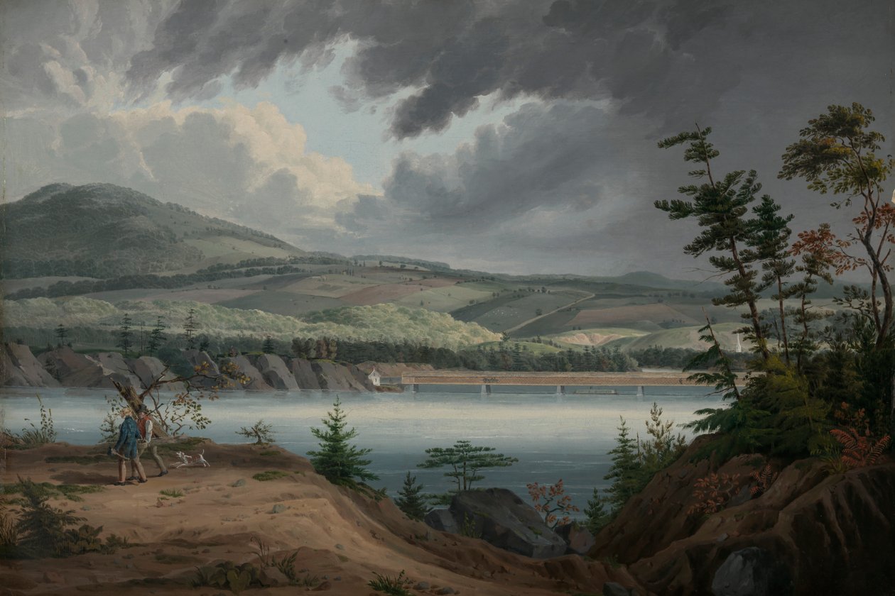 Utsikt över Cohoes, ca. 1820. av John William Hill