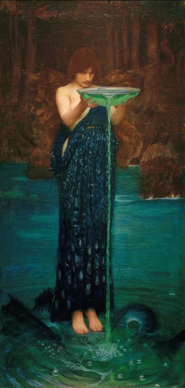 Circe Invidiosa, Circe förgiftar havet av John William Waterhouse