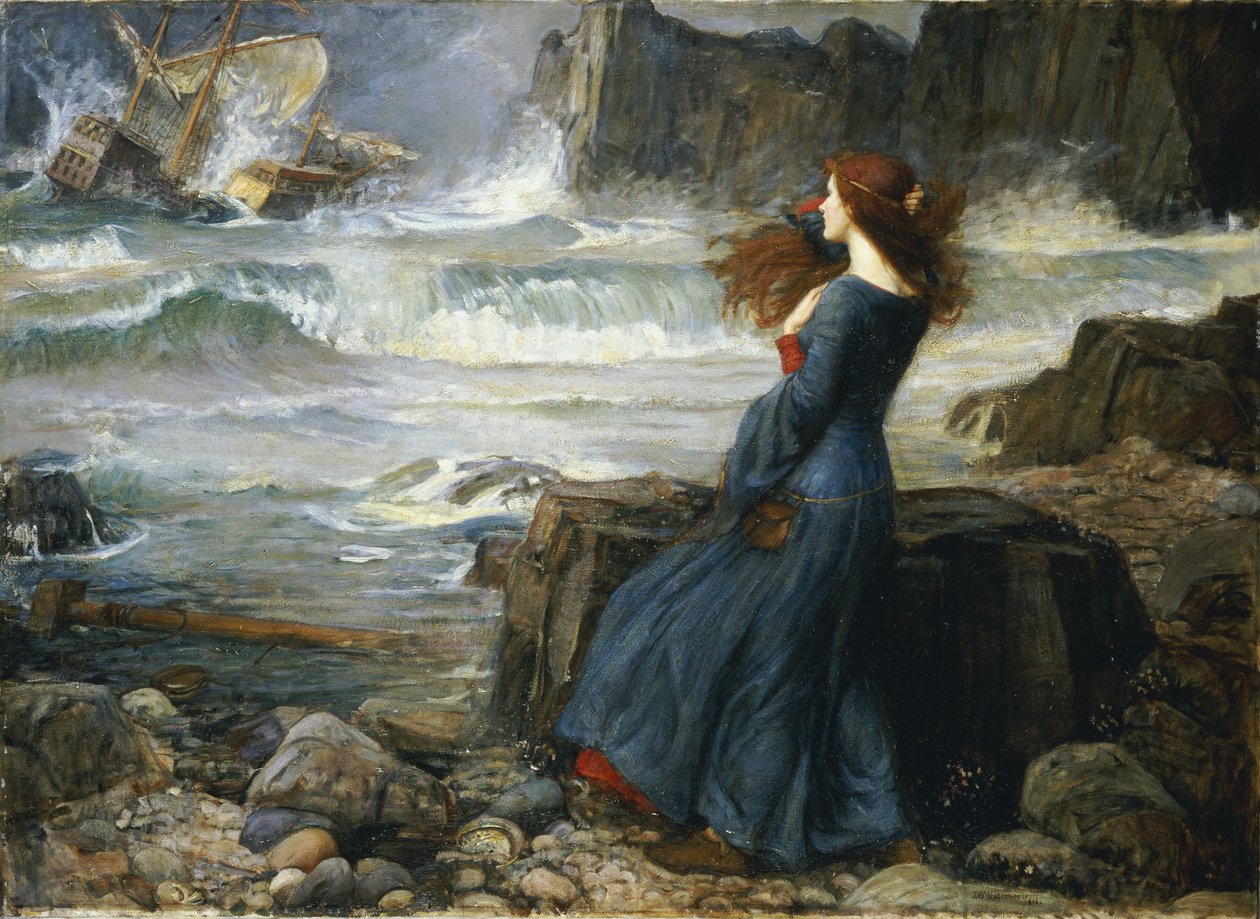 Miranda - Stormen, 1916 av John William Waterhouse