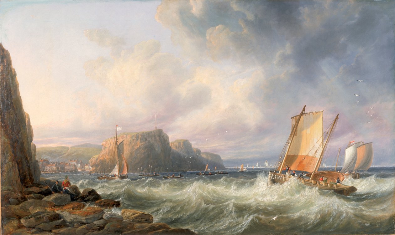 Utanför Yorkshires kust, Staithes av John Wilson Carmichael