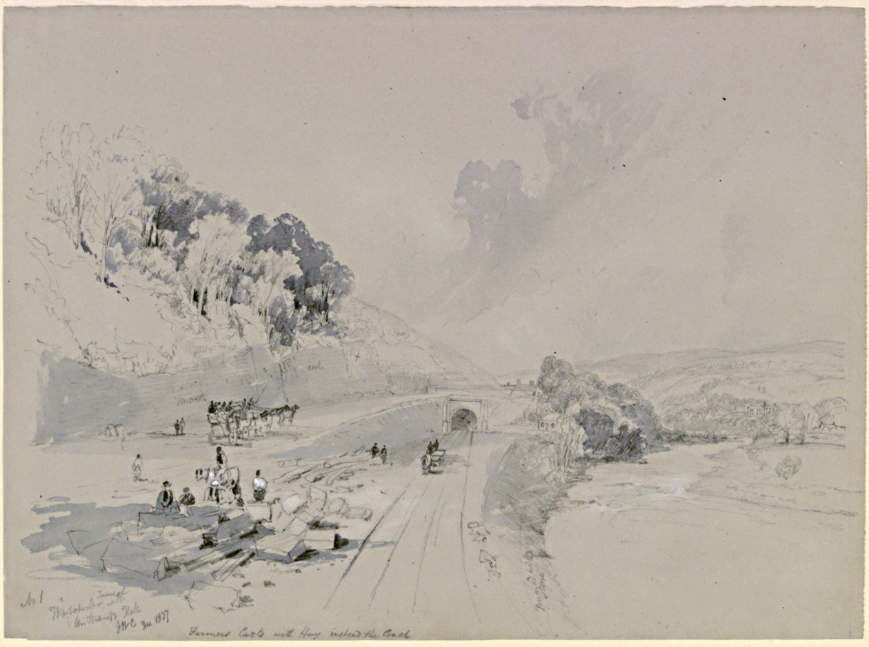 Whitchester Tunnel med Unthank Hall (kroppsfärg) av John Wilson Carmichael