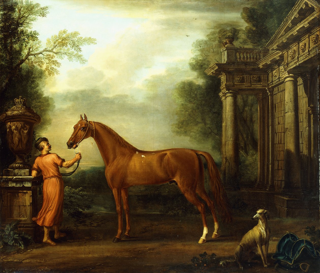 The Chestnut Arabian of Hampton Court, c.1726 av John Wootton