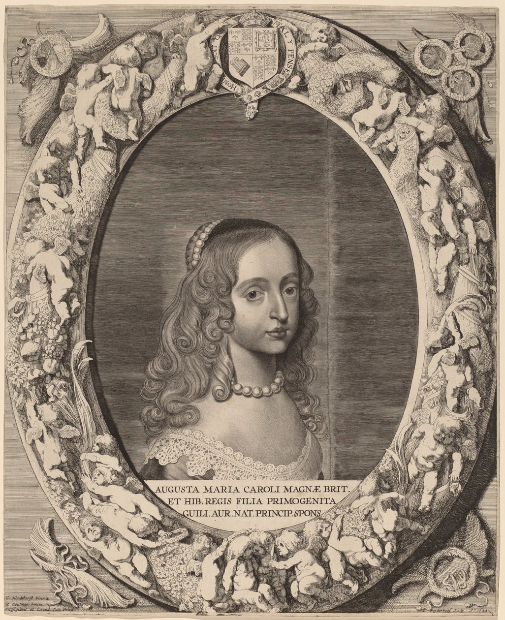 Mary I Stuart av Jonas Suyderhoff after Gerrit van Honthorst