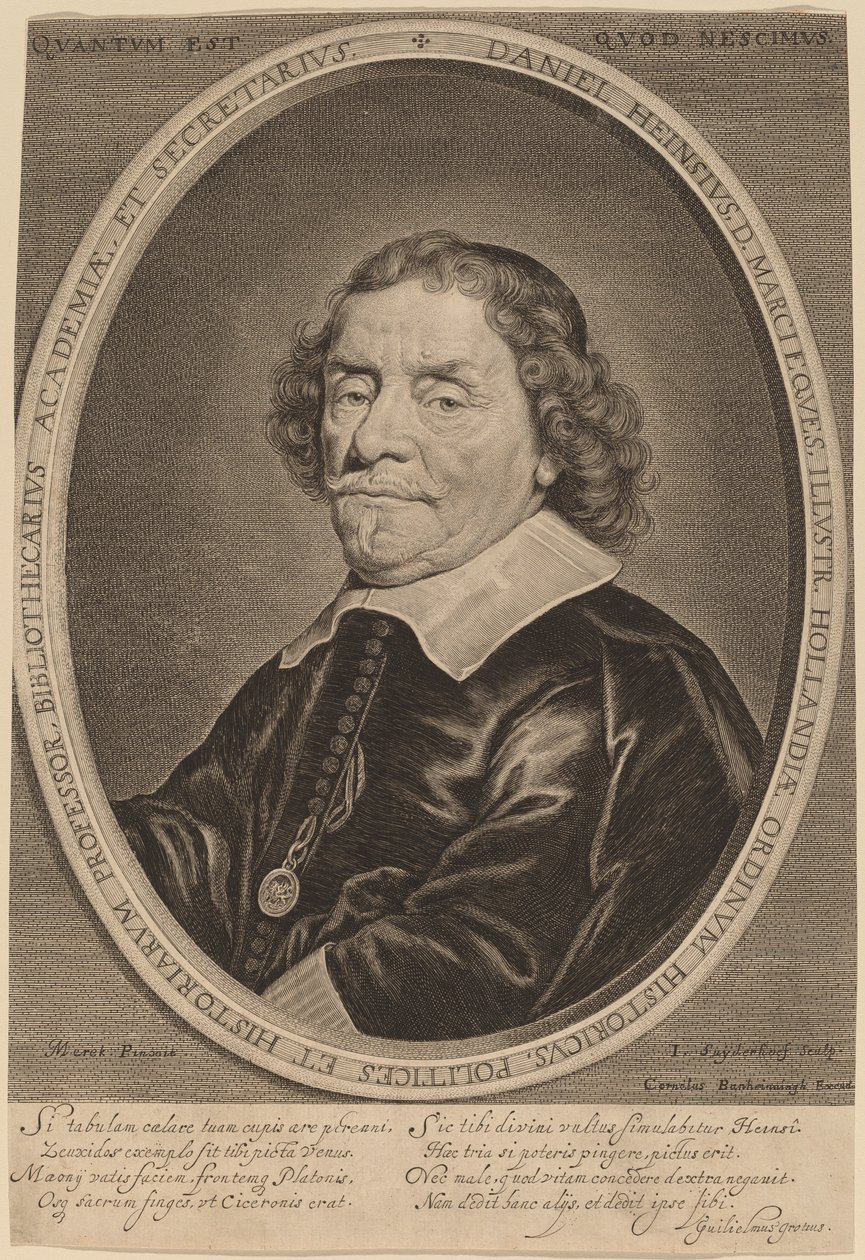 Daniel Heinsius av Jonas Suyderhoff after Jacob Fransz van der Merck