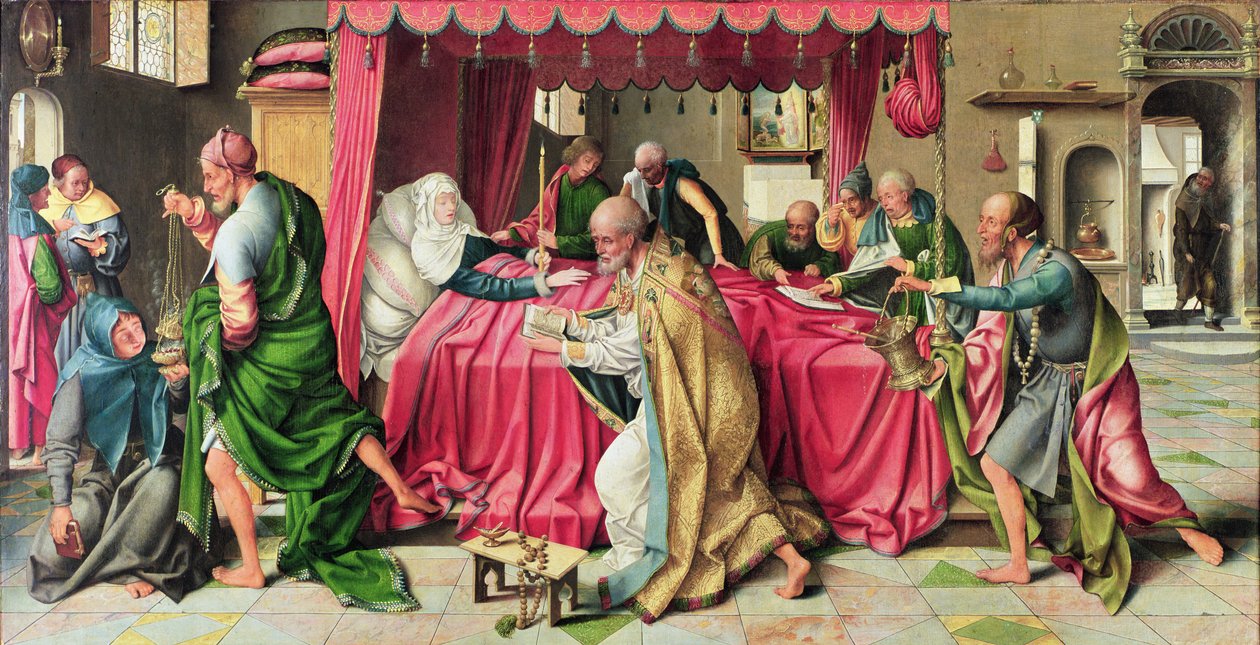 Triptyk med Jungfruns död, 1515 av Joos van Cleve