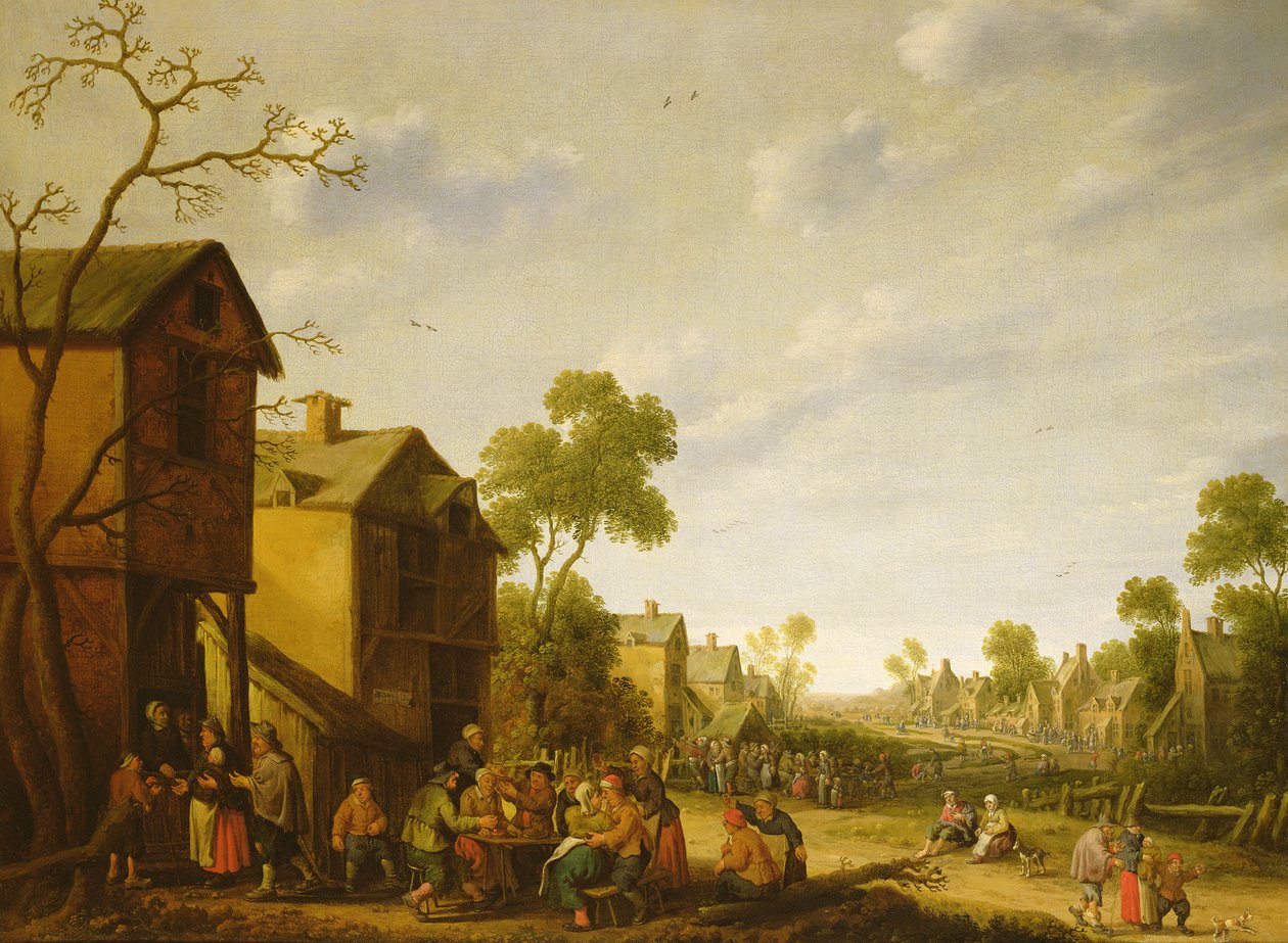 En bygdes gatuscen, 1600-talet av Joost Cornelisz. Droochsloot