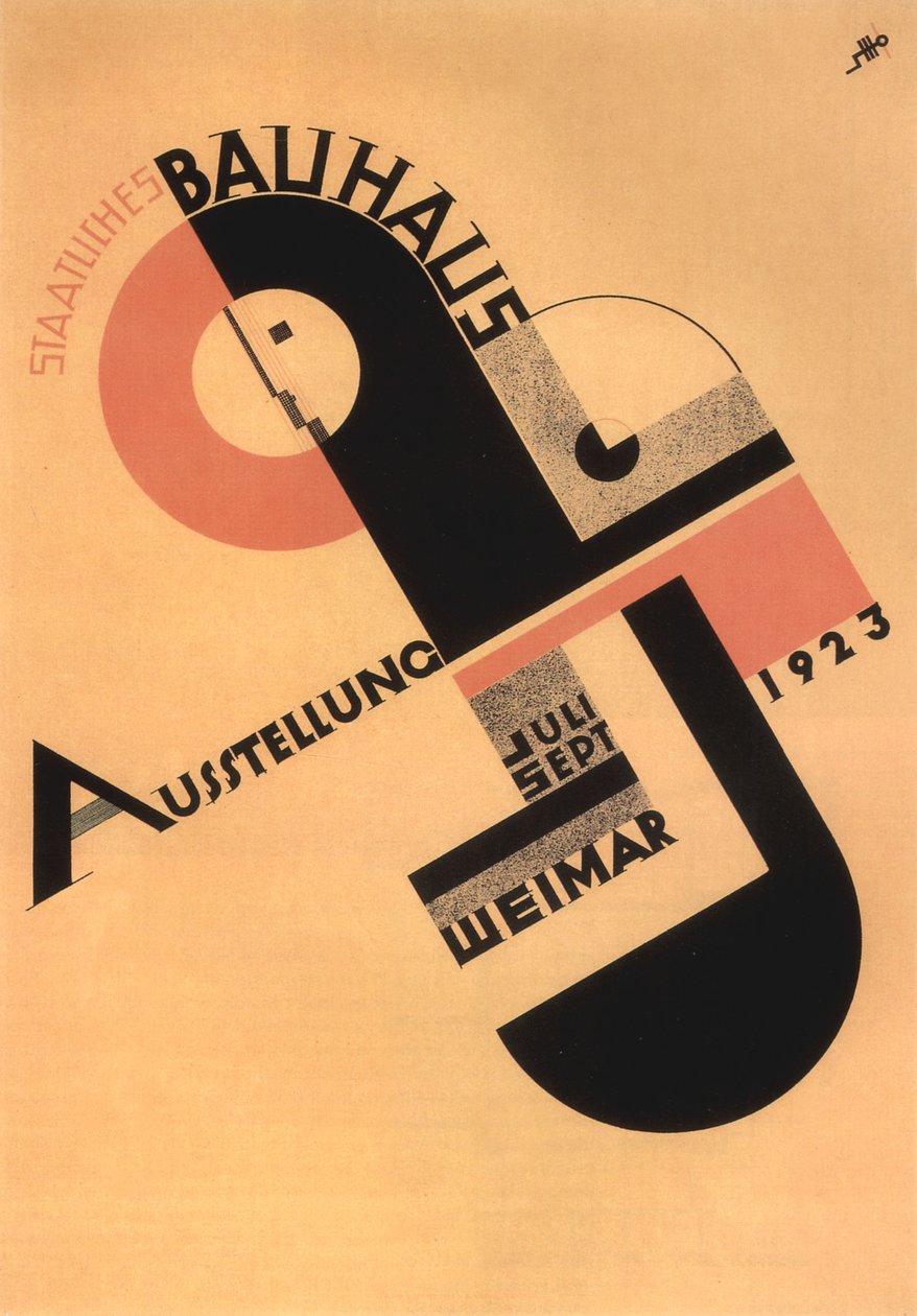 Bauhaus-utställningen reklam i Weimar av Joost Schmidt