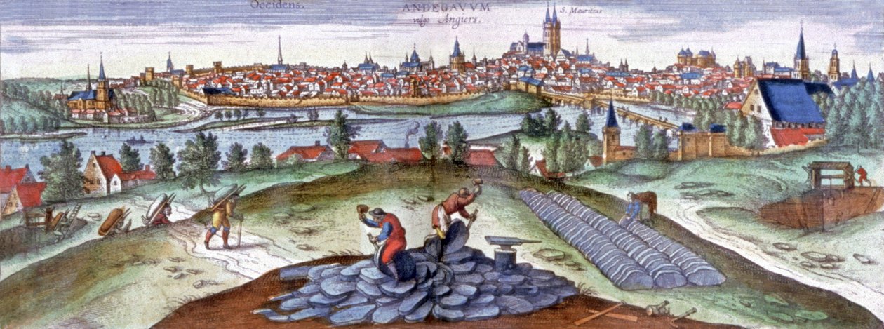 Skifferkarriär i Angers, c.151 (gravyr) av Joris Hoefnagel