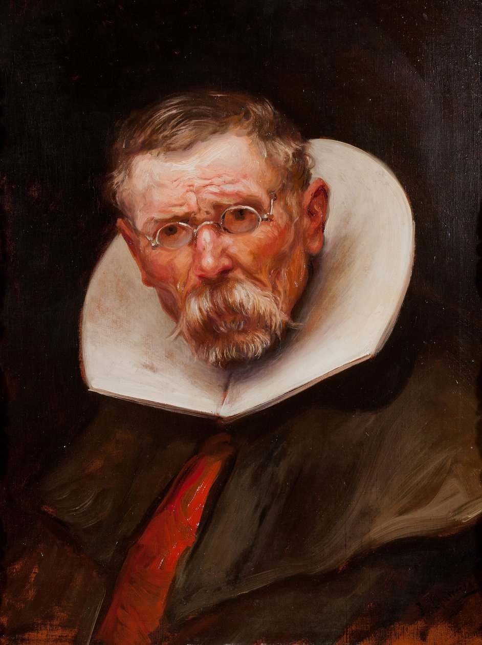 Porträtt av en äldre man klädd i stil med Philip III av José Llaneces