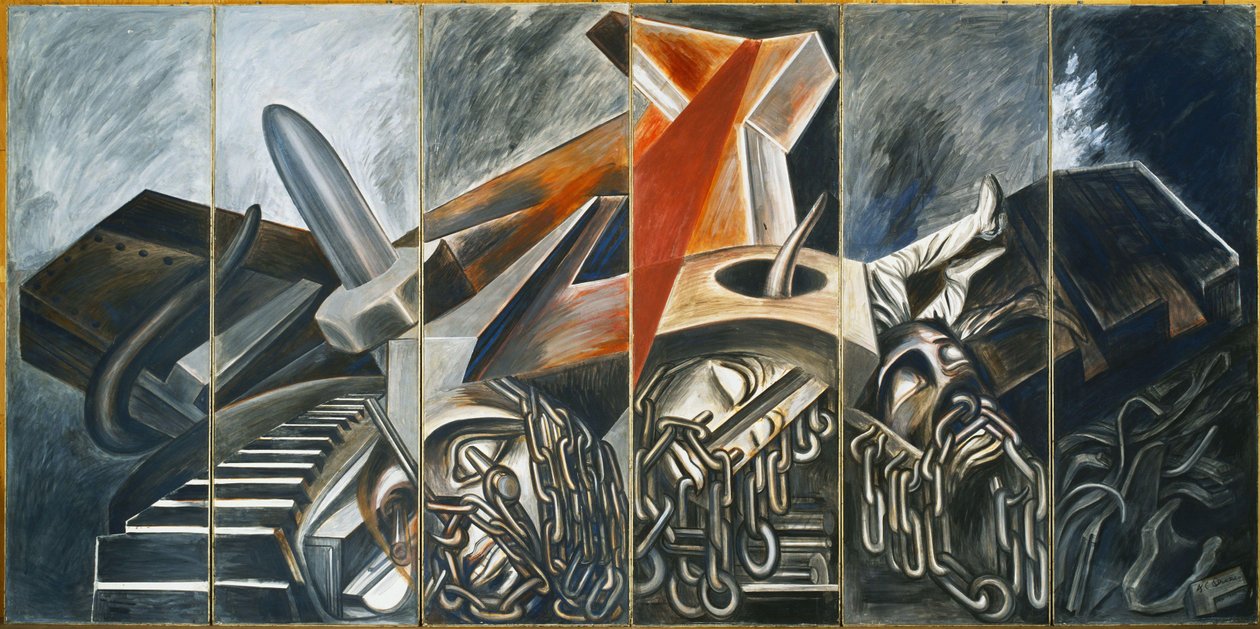 Dykbomber och tank, 1940. av José Clemente Orozco