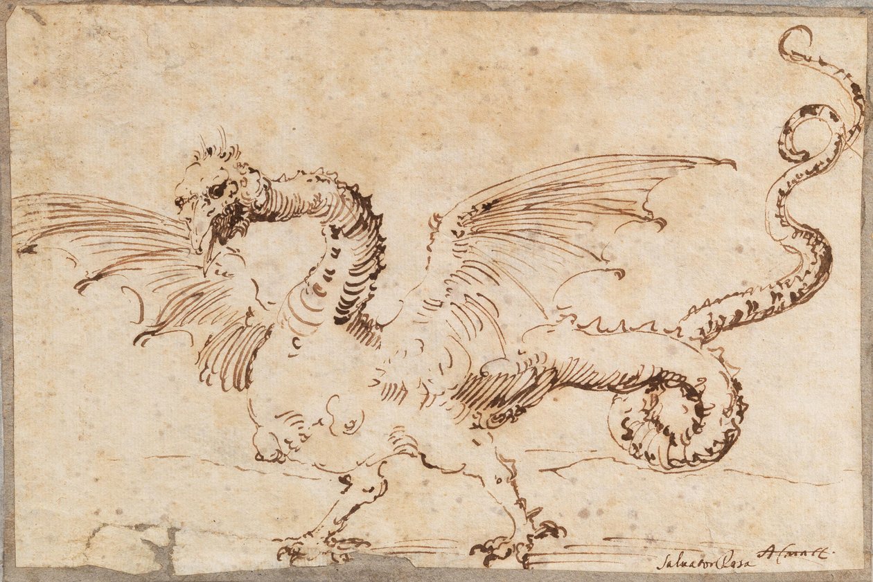 Studie av en drake, 1620-talet. av José Ribera de