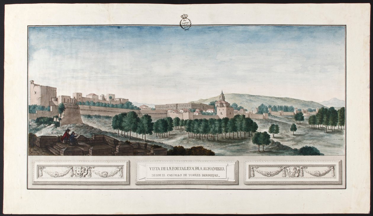 Utsikt över Alhambra i Granada av José de Hermosilla