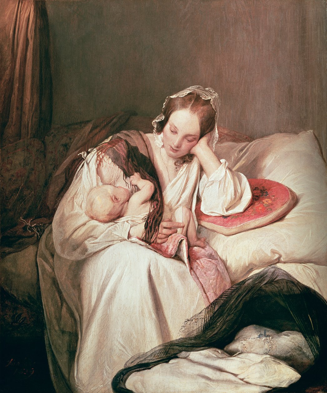 En moders kärlek, 1839 av Josef Danhauser
