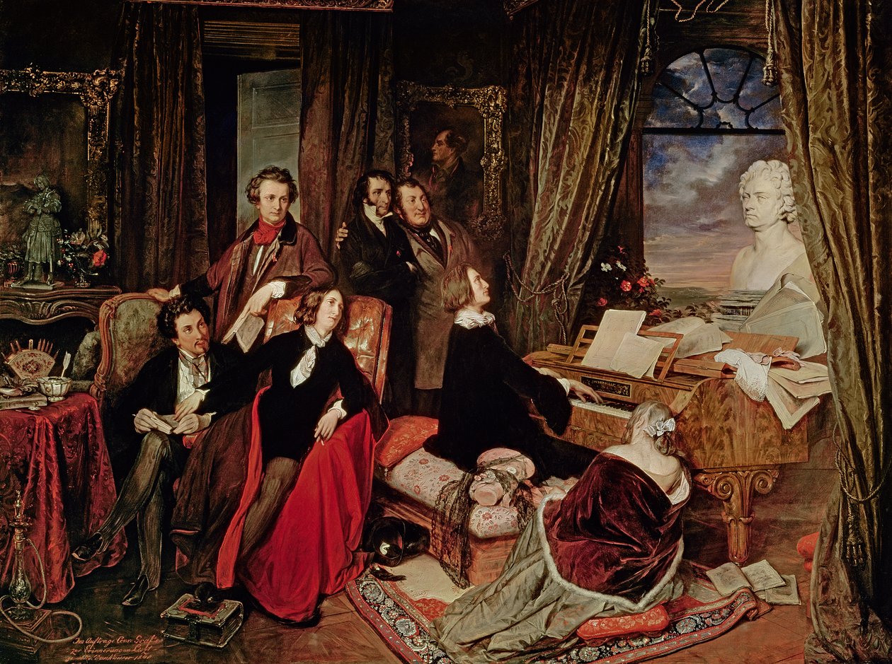 Liszt vid pianot, 1840 av Josef Danhauser