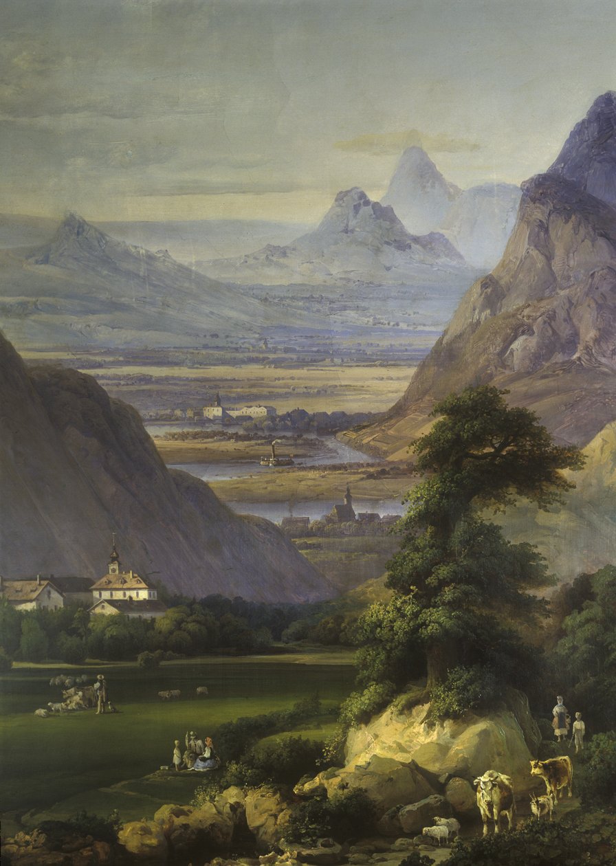 Landskap nära Kamýk, 1850-talet (väggmålning) av Josef Matj Navrátil