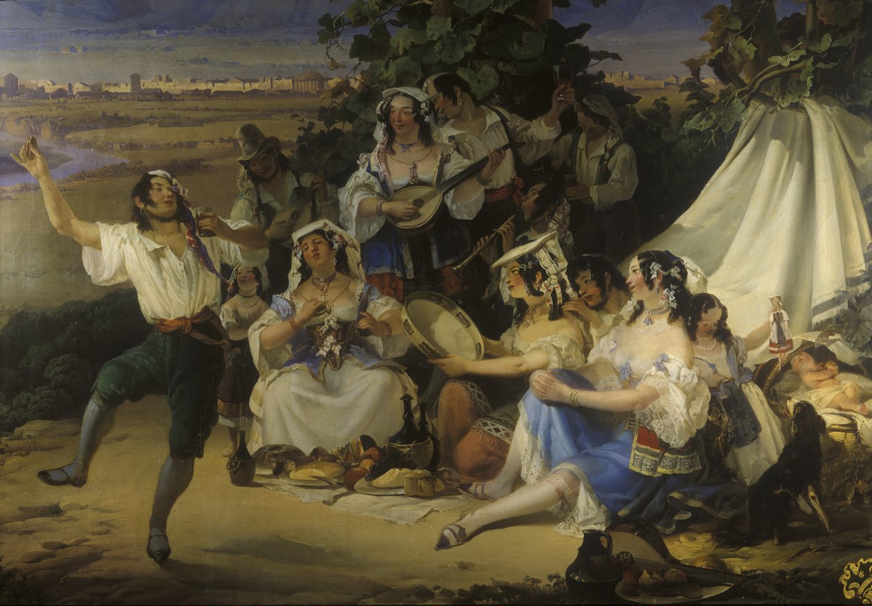 Turin, Monte Superga, 1850-talet (väggmålning) av Josef Matj Navrátil