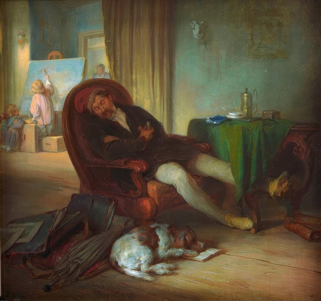 Den sovande målaren av Josef Danhauser