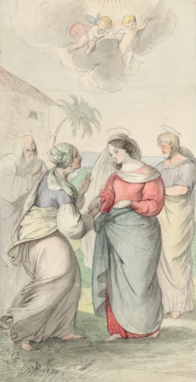 Besök av Maria av Josef Danhauser