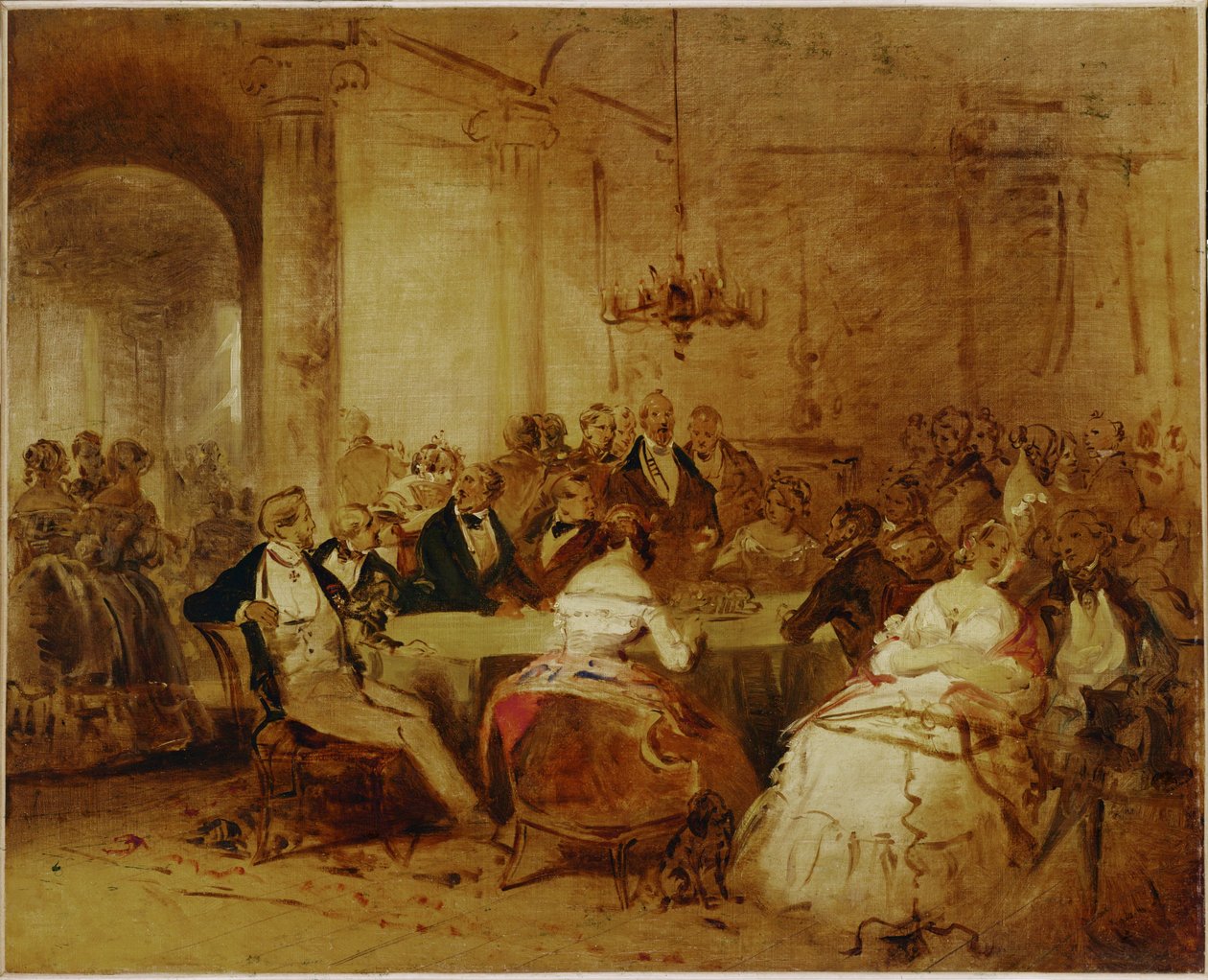 Societetsscen. Elegant Wien-societet i Schuberts ... av Josef Danhauser