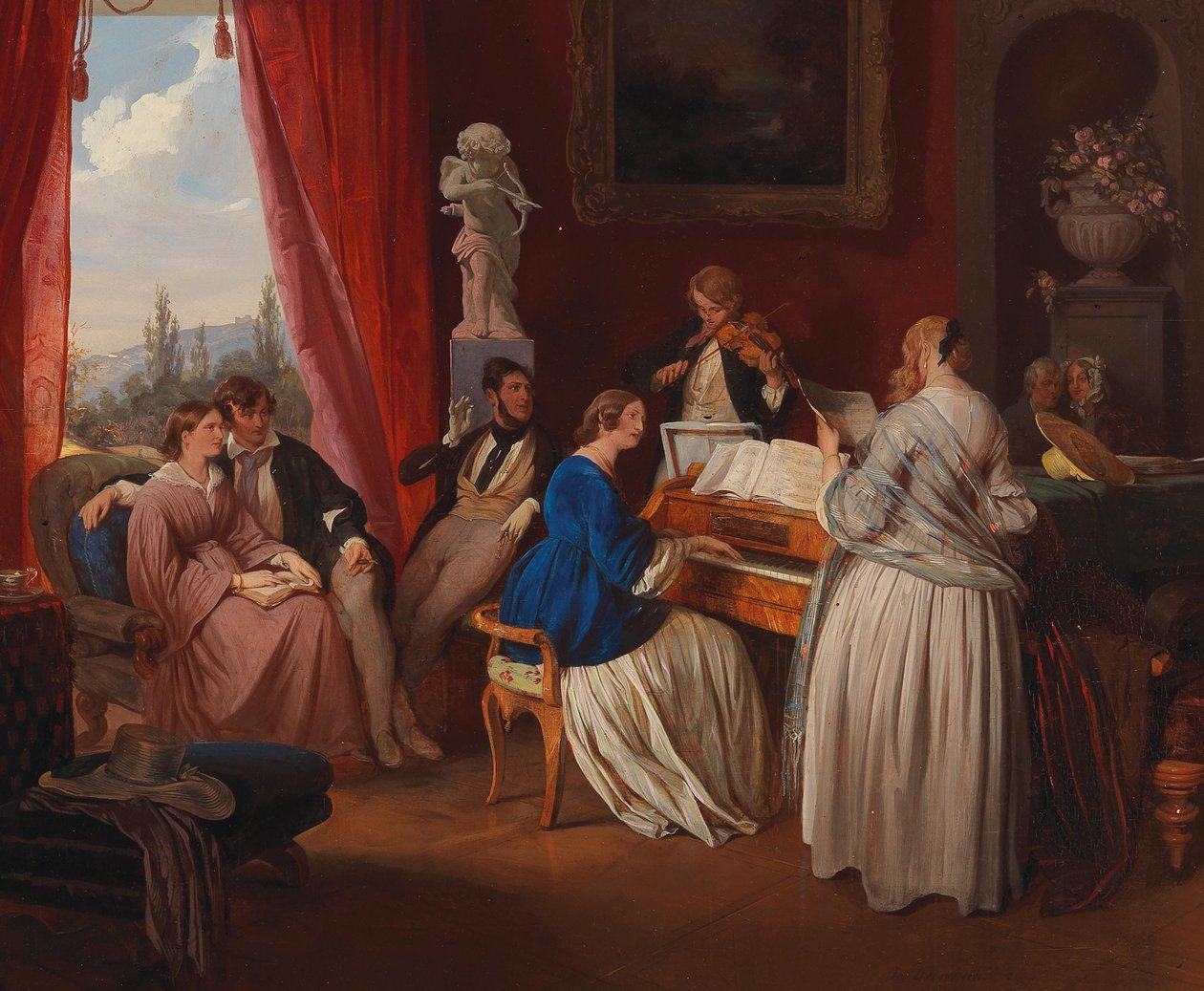 Familjekonserten, 1841. av Josef Danhauser