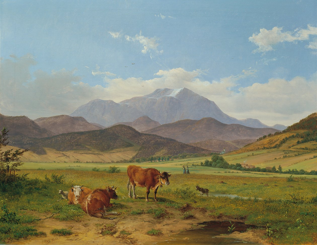 landskap med snö berg av Josef Feid