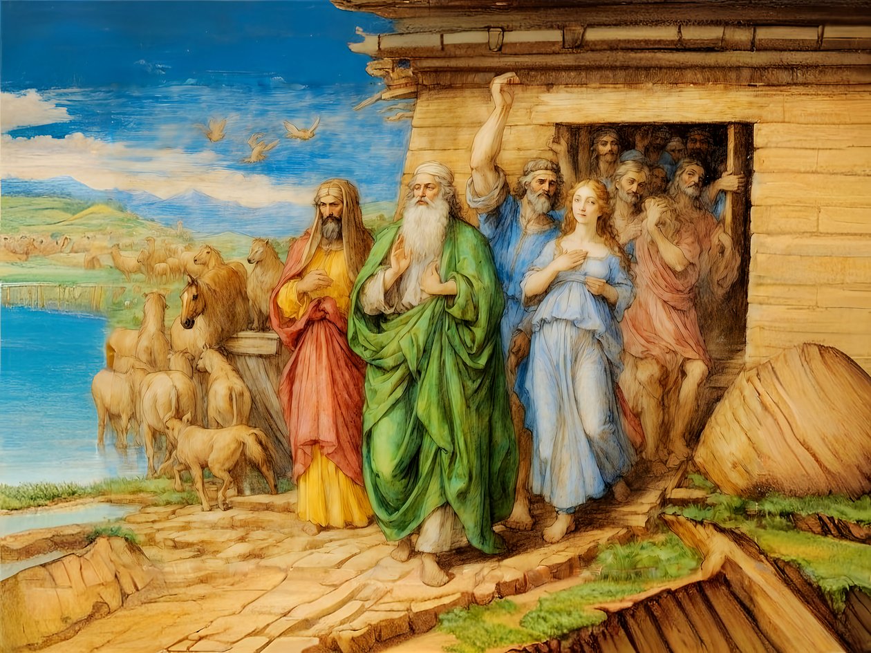 A1_Genesis_18-Noah lämnar arken av Josef Johann Michel