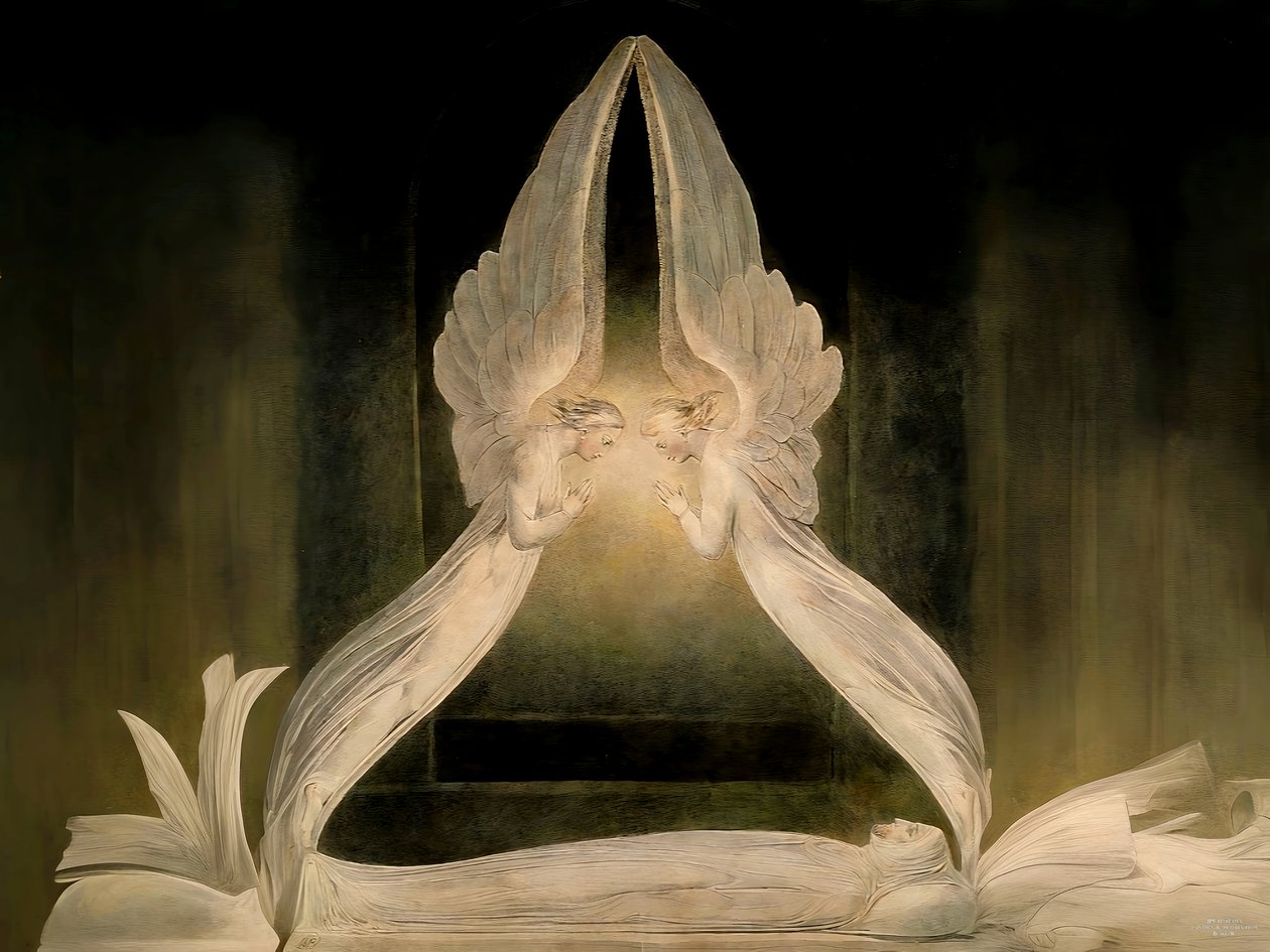 JJM-recreate_Blake-W_Christ i graven vaktad av änglar av Josef Johann Michel