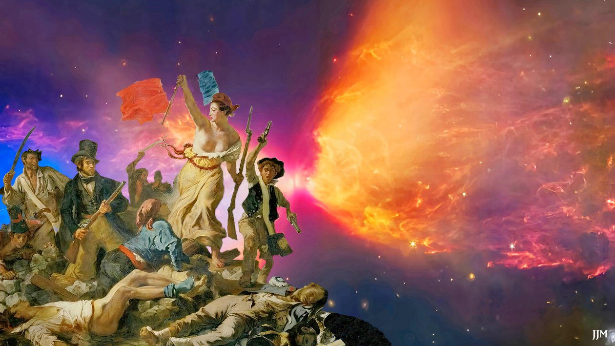JJM-återskapa: Delacroix-F_Liberty for the people+JWST av Josef Johann Michel