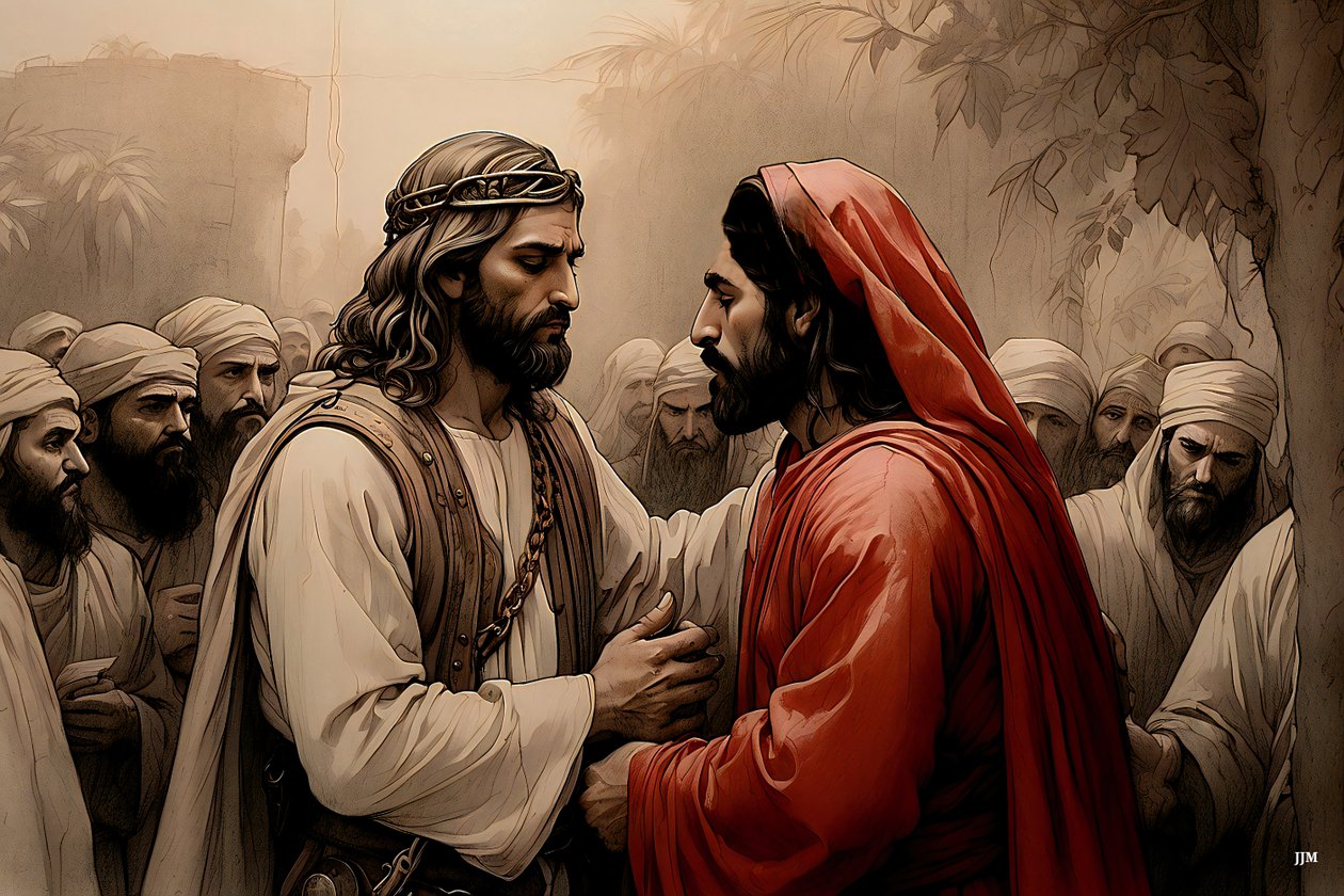 Jesus förrådd av Judas_01 av Josef Johann Michel
