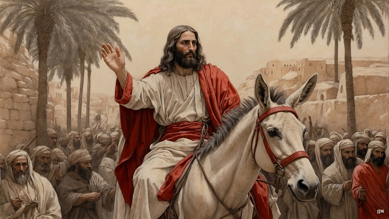 Jesus_inträder_i_Jerusalem_03 av Josef Johann Michel