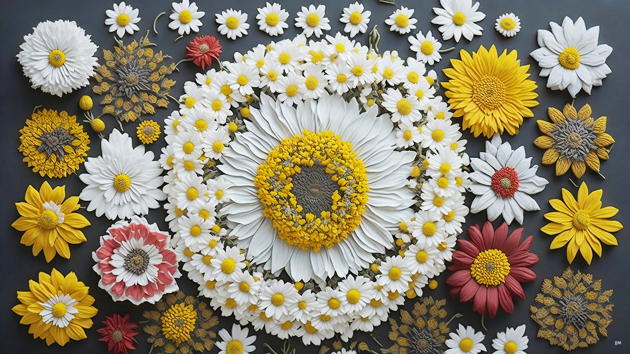 mandala:Kamomill-Matricaria element_01 av Josef Johann Michel