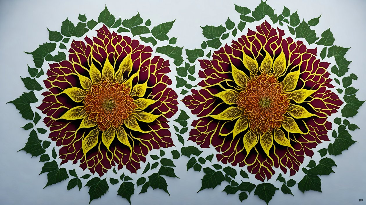 mandala: hibiskus-blomma element_02 av Josef Johann Michel