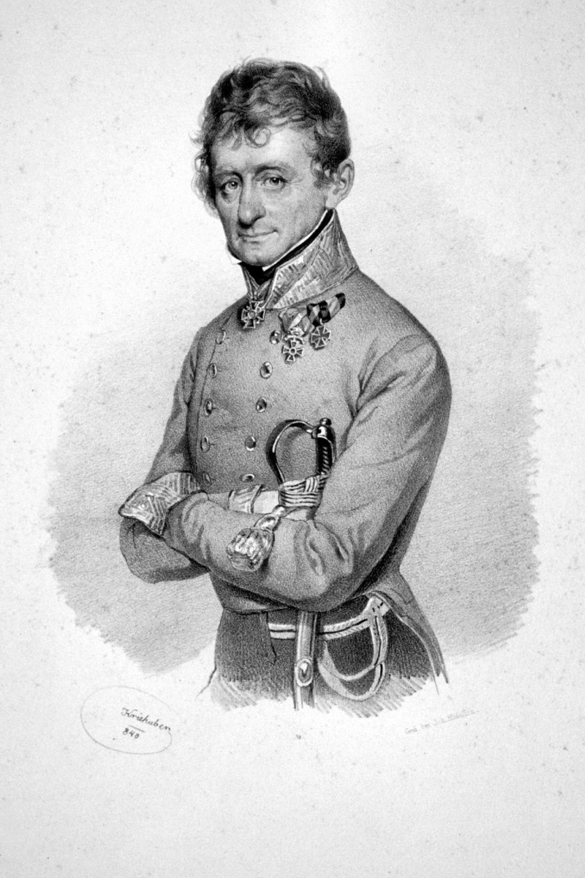Franz Georg Dominik von Waldstätten Litho av Josef Kriehuber