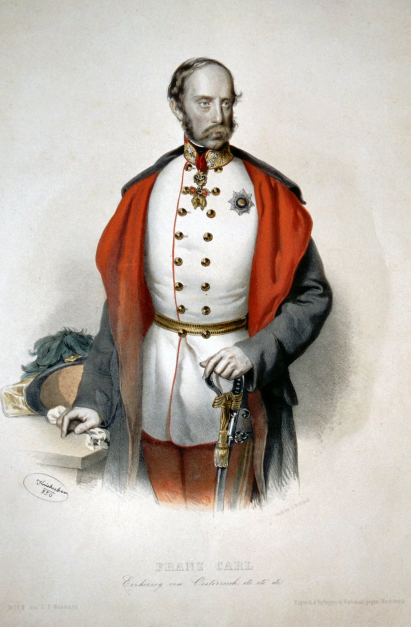 Franz Karl Ärkehertig Litho av Josef Kriehuber